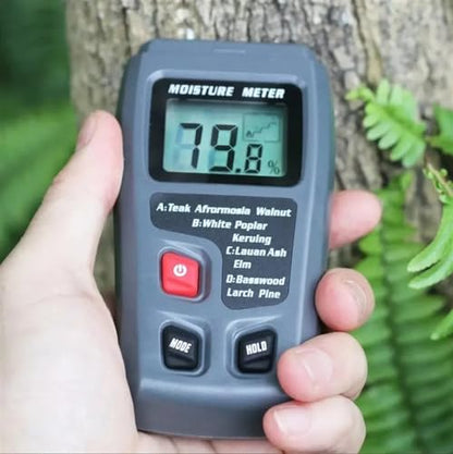 Digital Wood Moisture Meter Timber Damp Tester Handheld Hygrometer Lumber Detector EMT01 with HD LCD Display
