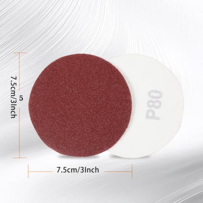 SPEEDWOX 100PCS 3" 80 Grit Sanding Discs, Hook and Loop No Hole Sandpaper - style: 80-Grit