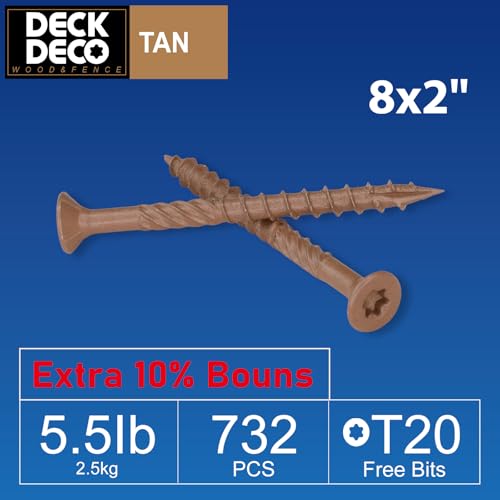 Wood Screws #8 x 2 Exterior Deck Screws 732pcs(Approx) 5.5 lb/Box - size: #8x2"