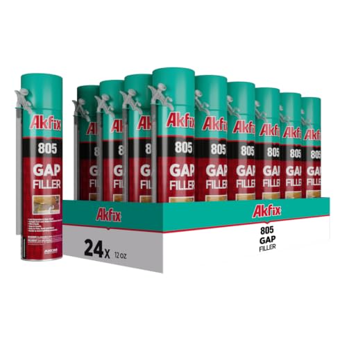 Akfix 805 Gap Filler Polyurethane Expanding Foam Sealant (24x12 Oz.)- Gaps and Cracks Spray Insulation Can, Waterproof Sealant with Straw for Window and Door | 12 Oz. 24 Pack - size: 24 Pack
