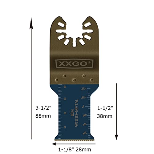 XXGO 4 Pcs Bi Metal Titanium Oscillating Multi Tool Blades - size: Bi Metal Titanium Multitool Blade - 4 Pcs