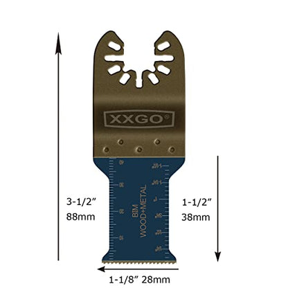 XXGO 4 Pcs Bi Metal Titanium Oscillating Multi Tool Blades - size: Bi Metal Titanium Multitool Blade - 4 Pcs