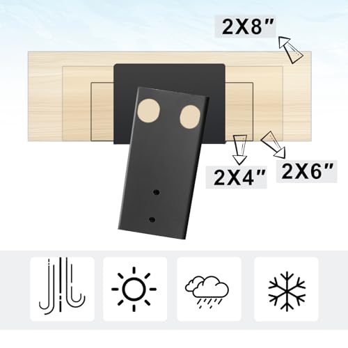 Outdoor 4"x4" Compound Angle Brackets,Deer Stand Brackets for Deer Stand, Hunting Blinds and Tree Houses - color: Black