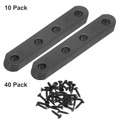 M METERXITY 10-Pack Flat Straight Brackets 3.74x0.71in, Black - color: Black, size: 95mm