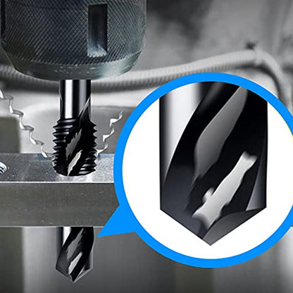 DKIBBITH 6 Packs M3 Combination Drill & Taps Bit Set, Screw Tapping Threading Tools in Size M3*0.5 with Anti-Rust Black Coating, 1/4" Hex Shank and Storage Case - size: M3x0.5