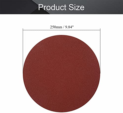 Heyiarbeit 5pcs 10" 250mm Sanding Discs 80 Grits Self Stick Adhesive Back Aluminum Oxide Sandpaper - style: 80#