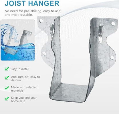 LukLoy 20 Pack 2x4 Joist Hanger 20 Gauge Galvanizing Face Mount Joist Hangers for Wood - size: 2" X 4"