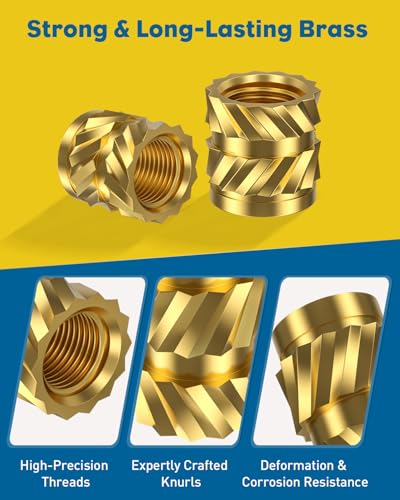 Vibit 100 Pcs Threaded Inserts Set for Plastic, M3 Heat Set Inserts - size: 100 Pcs (M3 x 4 x 4)