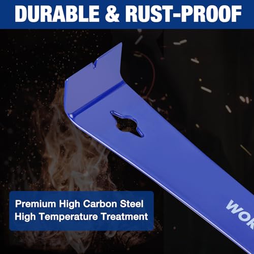 WORKPRO Pry Bar and Nail Punch Set, 5-1/2" & 12" Prybar, 5" Nail Setter