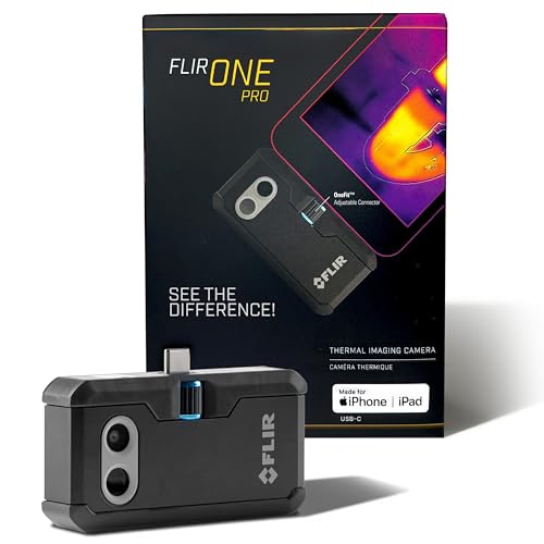 Flir One Pro - Thermal Imaging Camera for iOS Smartphones (iPhone 15 and Newer w/USB-C), 480x360 Super Resolution (160x120 Native IR) - style: Pro - iPhone USB-C