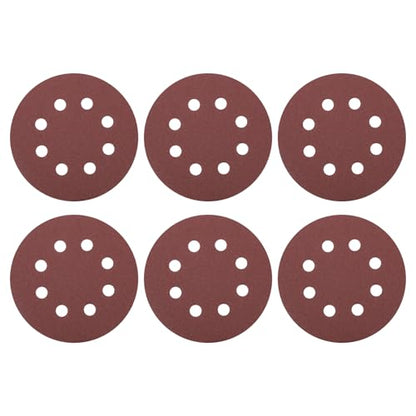HARFINGTON 20 Pcs 5 Inch Sanding Discs 120 Grit Red Aluminum Oxide 8 Hole - size: 5 Inch(120 Grit)