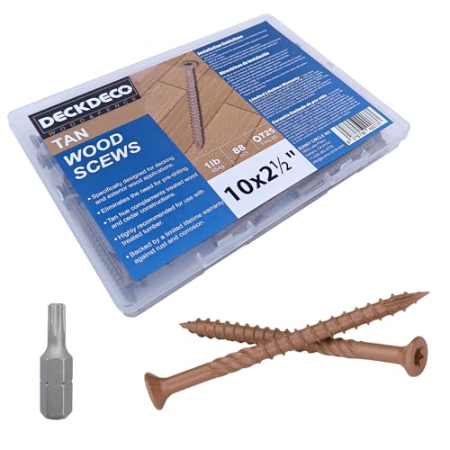 DECK DECOWood Screws #10 x 2-1/2"Exterior Deck Screws 82pcs(approx) 1lb/Box - size: #10x2-1/2"