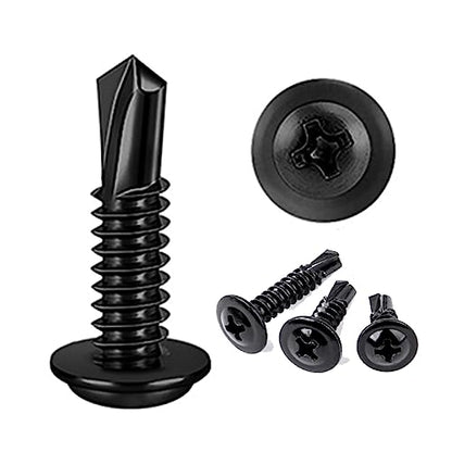 #10x1 Black Phillips Head 410 Stainless Self-Drilling Screws 100 pcs. - color: BLACK, size: 10x1"