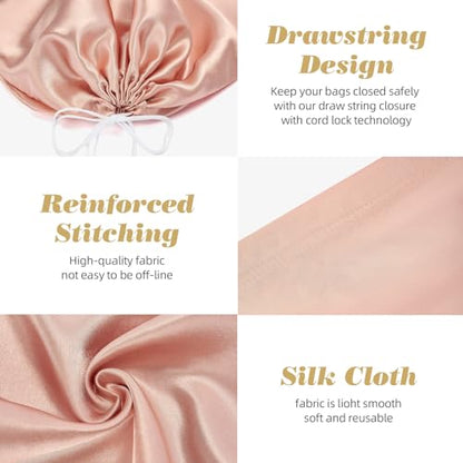 3Pack Drawstring Dust Bags for Handbags Silk Purses - color: Pink, size: 23.6×19.6 in