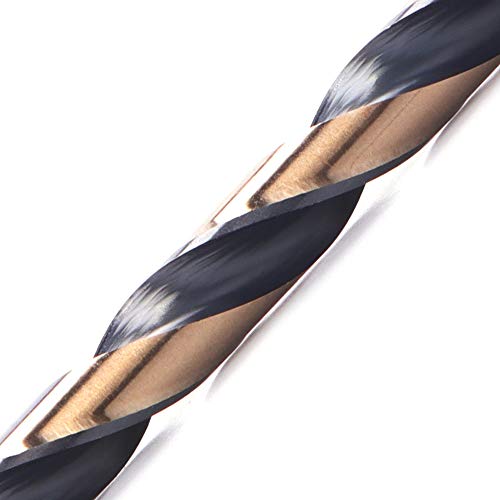 12 PCS, 9/64", Black and Gold Coated Twist Drill Bits, Pack in Plastic Bag