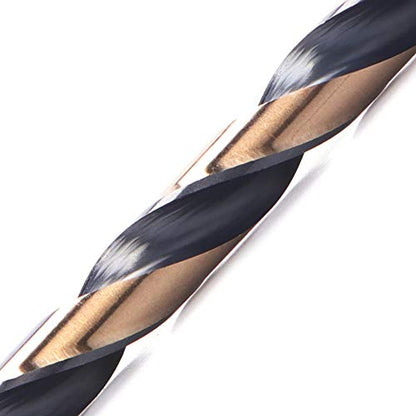 12 PCS, 9/64", Black and Gold Coated Twist Drill Bits, Pack in Plastic Bag