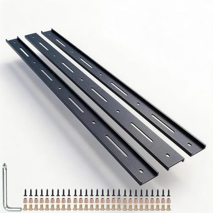 C Channel Steel Support Metal Support Bracing Hidden C Bracket for Table Top Live Edge Slab Woodworking, Black Coat Finish, 6 Holes (3 Pack, 30 Inch) - size: 30 Inch, style: 3 PACK