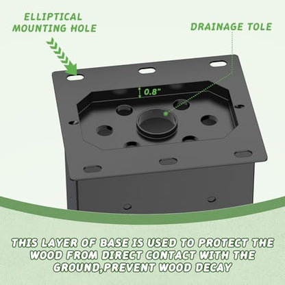 6 Pcs 4"x 6" Post Base(Acturl Fit 3.6"x5.6") Post - size: 4"x 6", style: 6 Pcs
