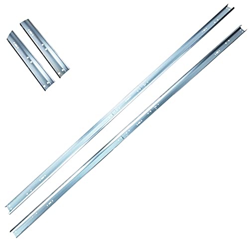 Garage Door Vertical Track Replacement with Jamb Bracket J6, 6 Pack, Galvanized Steel Garage Door Hardware Rails Kit for 2" Light Commercial Side Track Rollers and 7' Ft Tall