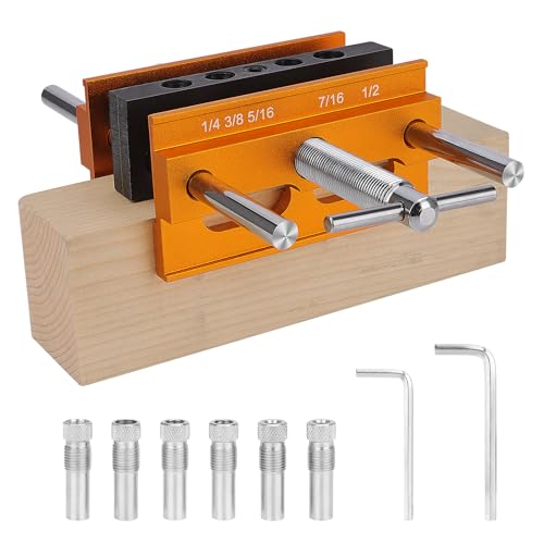 Self Centering Dowel Jig Kit Max 6.8'' Elongated Jaws & Extra-Wide Clamp