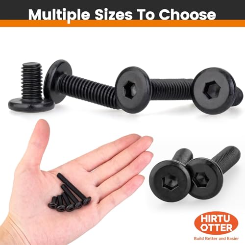 M3 x 6mm 50 Pcs Flat Round Head Hex Socket Cap Screws, 304 Stainless Steel Bolts, Fully Threaded, Black Oxide Finish, Furniture, DIY, 3D Printing - size: M3 x 6mm-50 PCS