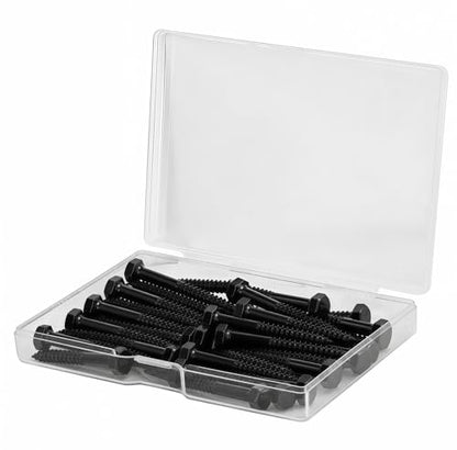 3/8" x 2" Hex Head Lag Screws (10 Pcs) with Washers – Heavy Duty Black Oxide 304 Stainless Steel Bolts 18-8, Wood, Roofing & Construction (Partial Thread) - size: 3/8"x2"
