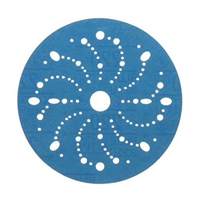 3M Hookit Blue Abrasive Disc, 321U, 36177, 6 in, 220+ Grade, Multi-Hole - size: 50 Count (Pack of 1)