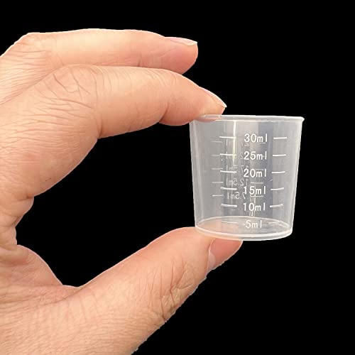 60 Pcs Plastic Graduated Cups, 30ml/1oz Clear Scale Cups
