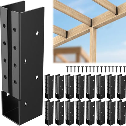 Concealed Joist Hanger Bracket 16PCS,2"x8" Concealed Flanges for 2"x8" Beam
