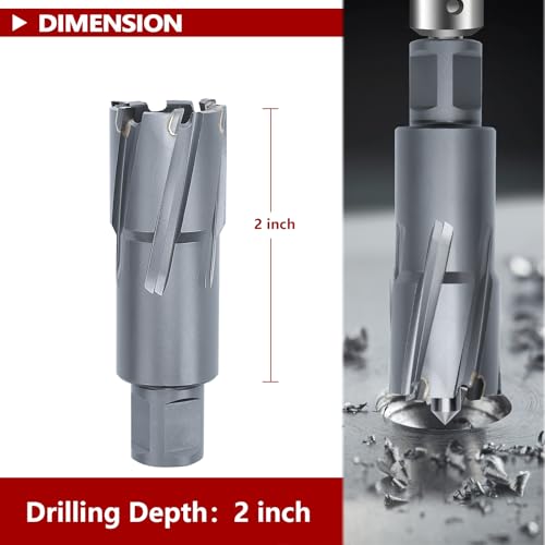 1-1/2" x 2" Annular Cutter with Weldon Shank - size: 1-1/2" diameter, style: 2" depth