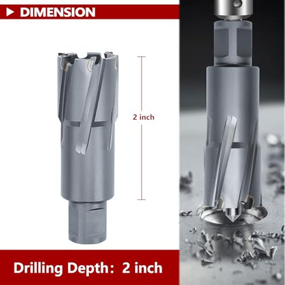 1-1/2" x 2" Annular Cutter with Weldon Shank - size: 1-1/2" diameter, style: 2" depth