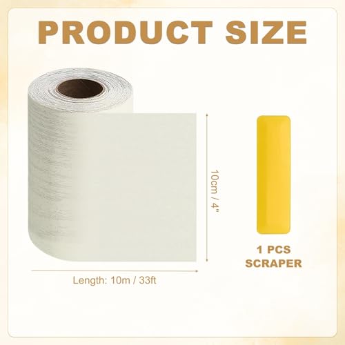 HARFINGTON Wood Grain Repair Tape 4" x33ft Self-Adhesive Repair Patch - color: Beige Wood, size: 4" x 33ft