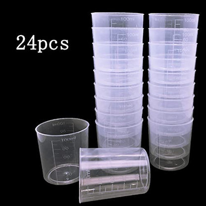 24 Pcs Clear Scale Cups, Plastic Graduated Cups 3.4oz. - size: Small