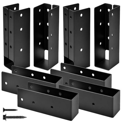 8 Pcs Concealed Beam Hangers Bracket for 2"x4" Frame Railing - size: Set 8, style: 2"x4"