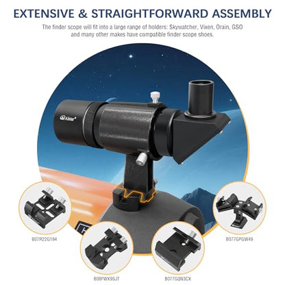 Alstar Finder Scope, Right-Angle Upright Image Telescope Finderscope 9x50