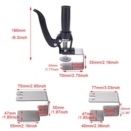 Drawer Front Installation Clamps Kit – Cabinet Mounting Tool with Replaceable Clips, Drawer Slide Jig, Stainless Steel Installation Jig, 6 pcs + 2 Handles