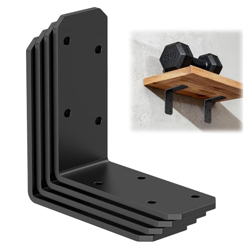3"×3"×1.2" L Bracket for Wood, 90 Degree Angle Bracket,Black-4PCS - color: Black-4PCS