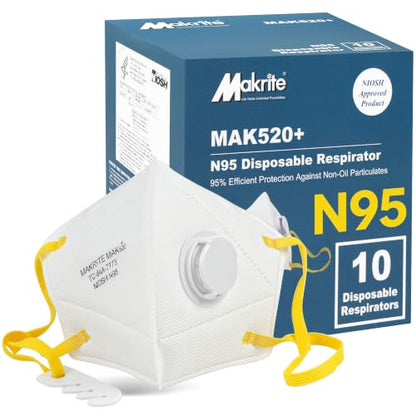 LotFancy N95 Mask for Adults, NIOSH Approved, N95 Face Mask with Valve