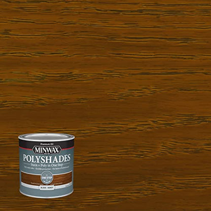 Minwax PolyShades, Gloss, Honey, 1/2 Pint - color: Honey, size: 0.25 Quart, style: Gloss