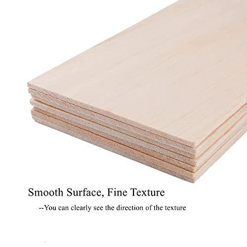 12 Pack Balsa Wood Sheets 1/8 x 4 x 8 Inch Unfinished Natural Wood - size: 8 x 4 x 1/8 inch