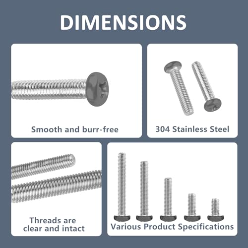 QISHENG 100 PCS Black Head #6-32X1/2(0.5 inch) Stainless Steel Phillips Pan Head Machine Screws,DIY,Repair,Install Furniture and Electrical Appliances Screws,Stainless 18-8 A2(304) Screw - color: Black, size: #6-32X1/2"(0.5 inch)