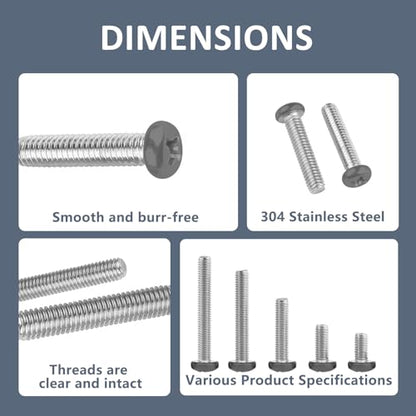 QISHENG 50 PCS Black Head #10-24X3 Stainless Steel Phillips Pan Head Machine Screws,DIY,Repair,Install Furniture and Electrical Appliances Screws,Stainless Steel 18-8 A2(304) Screw - color: Black, size: #10-24X3"