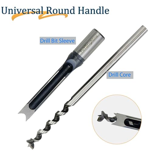6Pc Square Hole Mortise Chisel Drill Bit Set 1/4"-5/8" (6.4-16mm)