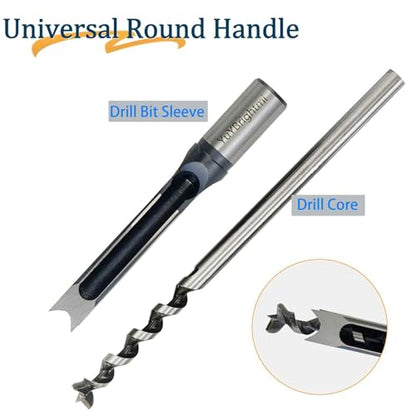 6Pc Square Hole Mortise Chisel Drill Bit Set 1/4"-5/8" (6.4-16mm)