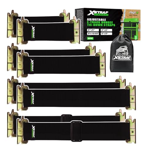 XSTRAP STANDARD 8 Pack E-Track Bungee Tie-Down Straps, Securing Straps Kit - size: Pack of 8