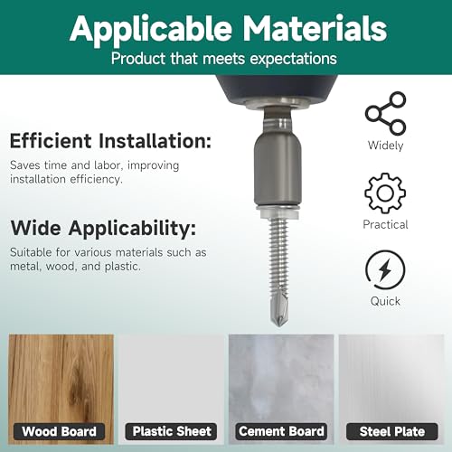 385Pcs #8#10#12 Self-Tapping Screws for Metal 410 Stainless Steel Hex Head Self-Drilling Screws Assortment Kit, Quick Tapping Sheet Metal Screw - style: Hex Head
