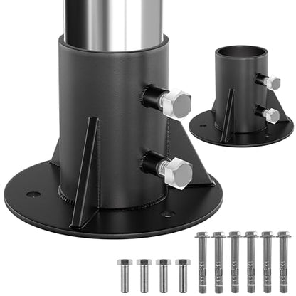 2-3/8" Chain Link Fence Post Base Bracket, 2 Pack, Heavy Duty - size: 2 3/8-Inch (2-Pack)