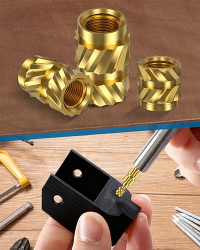 152 Pcs Threaded Inserts for Plastic, 3 Sizes of M3 Heat Set Inserts with Soldering Tip & Adapter, Brass Heat Inserts, Metric Knurled Nut Inserts Kit for 3D Printing Components