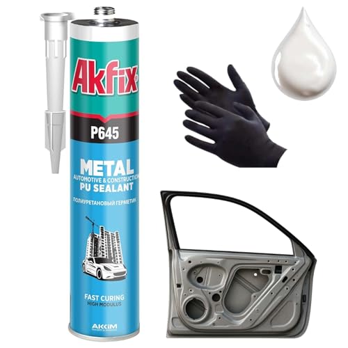 Akfix P645 Seam Sealer Automotive White (1x10.1 Oz.) - Urethane Autobody Seam Sealer Adhesive for Metal Joints, RV Roof Sealant, Sandable, Paintable, Fast Curing and Durable Bonding | White, 1 Pack - color: White, size: 1 Pack