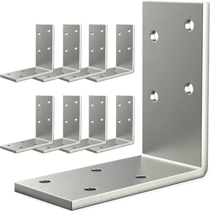 3"x3" Heavy Duty L Brackets, 90 Degree Galvanized Corner Brace, 8 Pcs - size: 3" x 3" x 1.5" (8 Pcs)